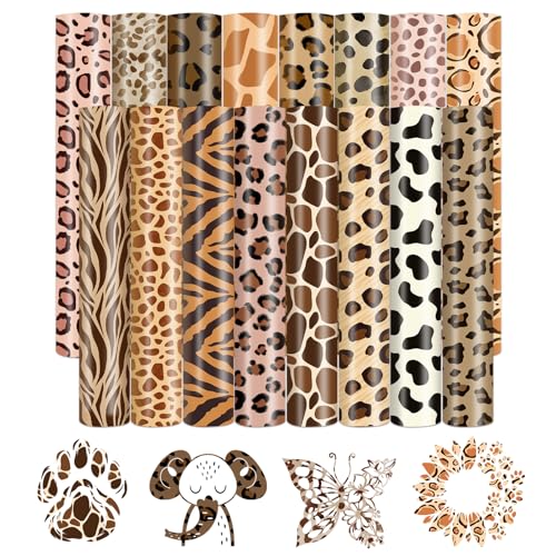 HTVSTD Leopard Heat Transfer Vinyl 16 Sheets 1210in Iron on Vinyl