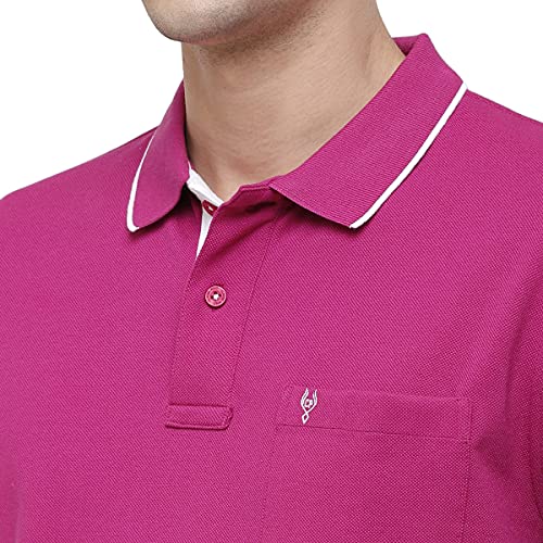 Image of Classic Polo Mens Cotton Blended Solid Half Sleeve Regular Fit Polo Neck T-Shirt