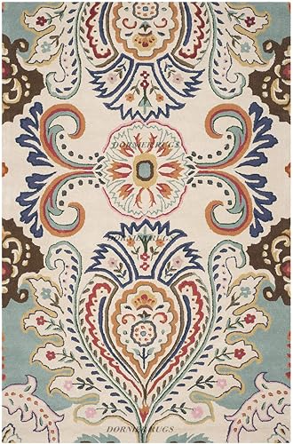 Image of 8x12 Ft Wool Tufted Carpet - Extra Large Handmade Wool Rug for Spacious Bedrooms & Living Rooms