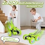 Remote Control Car, Stunt RC Cars, 2.4GHz Double Sided 360° Flips RC Crawler, Outdoor Toys for Kids Ages 4-8, Upgraded USB-C Modular Battery, 5 6 7 8 9 10 +Year Old Boys Birthday Gifts Green - Image 3