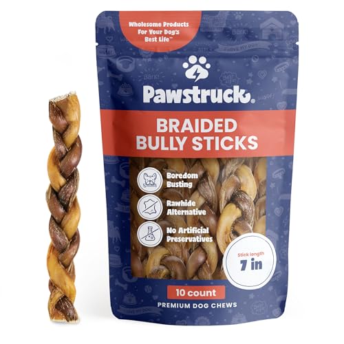 Pawstruck-Natural-7-Braided-Bully-Sticks-for-Dogs-Tough-Long-Lasting-Rawhide-Free-Low-Odor-Healthy-Single-Ingredient-Chew-Treat-for-Aggressive-Chewers-10-Count-Packaging-May-Vary - Cucciolini Doodles Pawstruck-Natural-7-Braided-Bully-Sticks-for-Dogs-Tough-Long-Lasting-Rawhide-Free-Low-Odor-Healthy-Single-Ingredient-Chew-Treat-for-Aggressive-Chewers-10-Count-Packaging-May-Vary