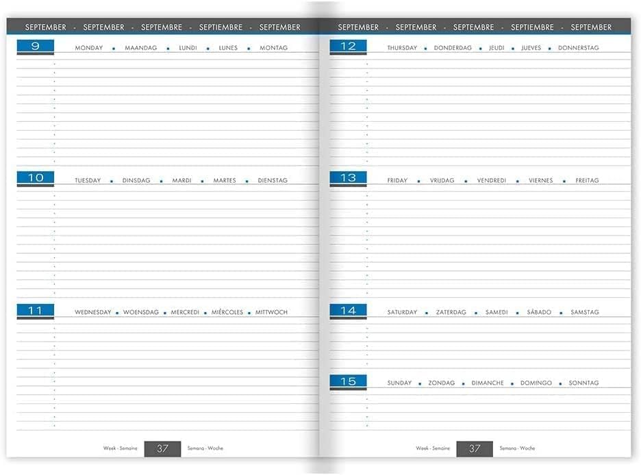 Clairefontaine Agenda When 21 2026-2027 21 x 29,7 cm 1 Semaine Sur 2 Pages Vert