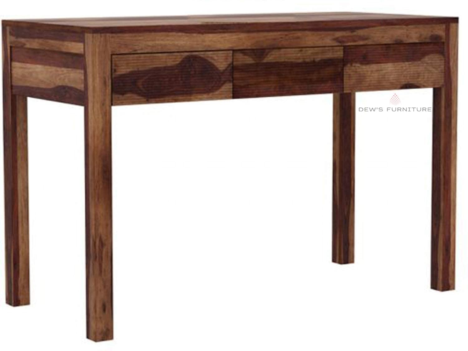 Sheesham Wood Writing Study Desk Computer Table for Home and Office with 3 Drawer and Cabinet (Teak Finish)