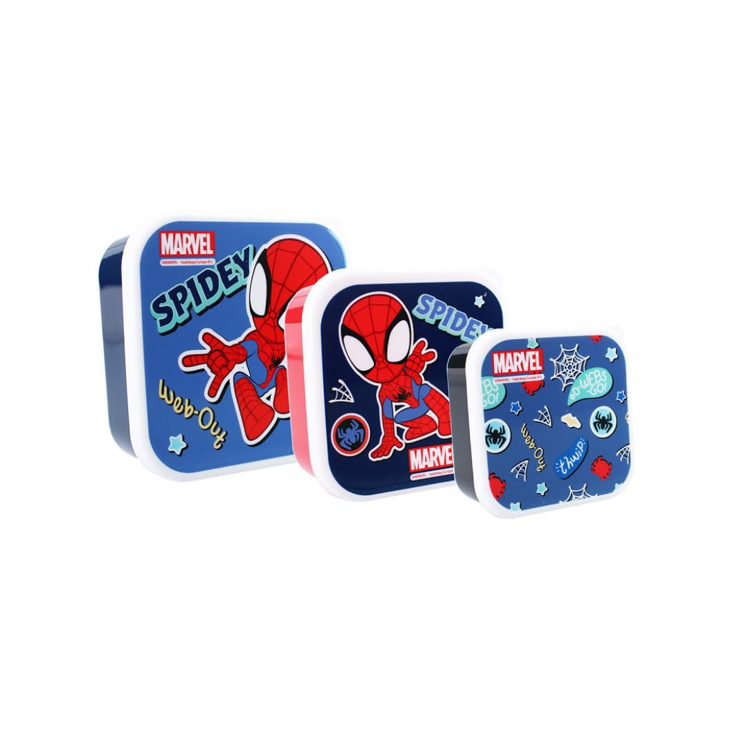My sweety pop, Set of 3 Lunch Boxes, Lunch Box, Lunch Box, for Kids, Crib, Nursery, School, Holiday, Meal, 11.5 cm (Spidey