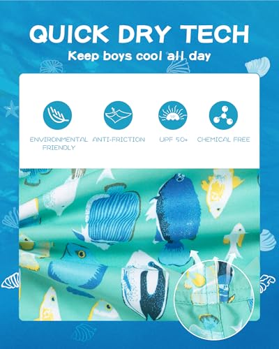 Image of SURF CUZ Boys Swim Trunks Toddler Swim Shorts UPF 50+ Bathing Suit for Boy Swimsuit Quick Dry Mesh Beach Boardshorts Swimwear