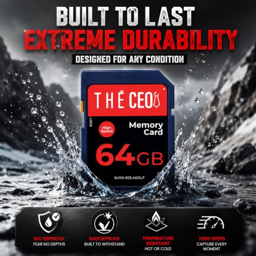 Image of THE CEO SD Card for Camera 64GB Class 10 Memory Card UHS-I Compatible