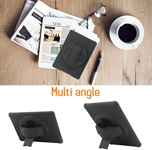 HoYiXi Universal Case for 6.8'' Kindle Paperwhite 11th Generation 2021 and Kindle Paperwhite Signature Edition 2021 with 360 Degree Rotating Stand Hand Strap Shockproof Protective Cover - black