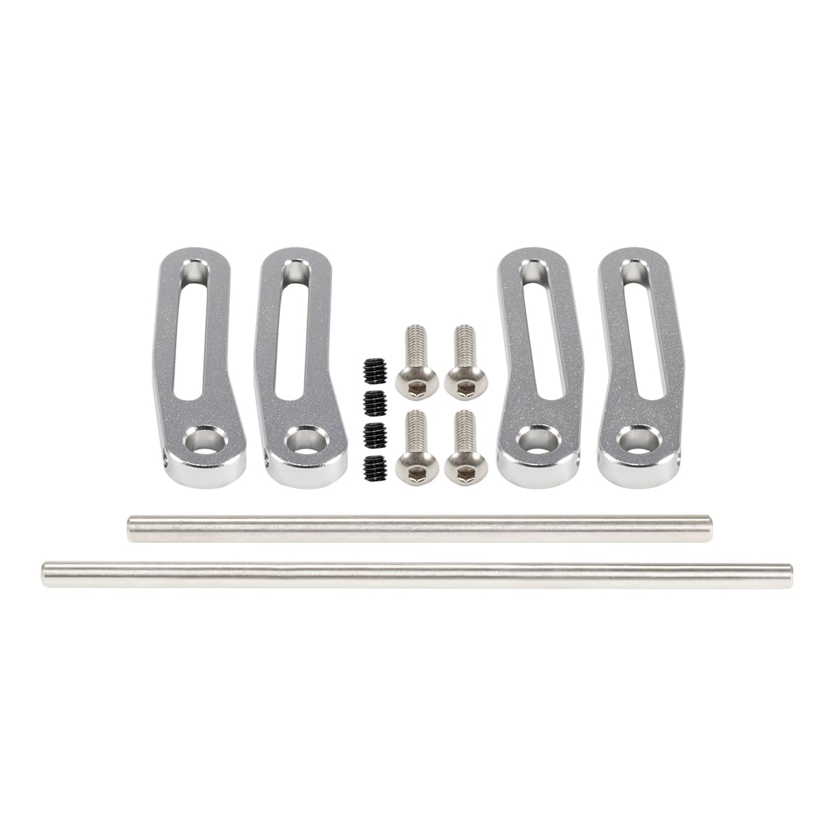 Aluminum Adjustable Front Rear Modular Bumper Mount Set for 1/10 RC Crawler Chassis LCG Rigs Comp Builds TRX4 SCX10 Gspeed Power Wagon Cliffhanger Body (Silver)