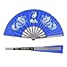 Sorand Éventail de Tai Chi, Éventail de Kung Fu Chinois, Éventail de Performance de Pratique de Danse, Kung Fu en Acier Inoxydable, Éventail Pliant de Poche en Nylon(Bleu)