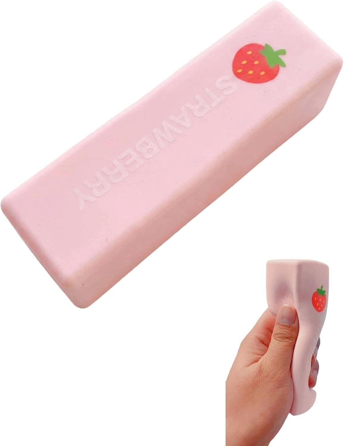 Cheese Squishy, Giant Squishy Toy, Cheese Shape Stress Ball, Realistic Fidget Toys Anxiety Relief Sensory for Adults Kids (Strawberry) — image 1