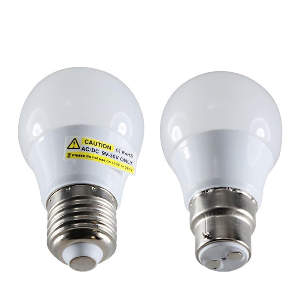 Bombillas LED COB para el hogar, Paquete de 6, E27/B22, CA 110 V, 3 W, iluminación para el hogar, lámpara esférica, Blanco cálido.