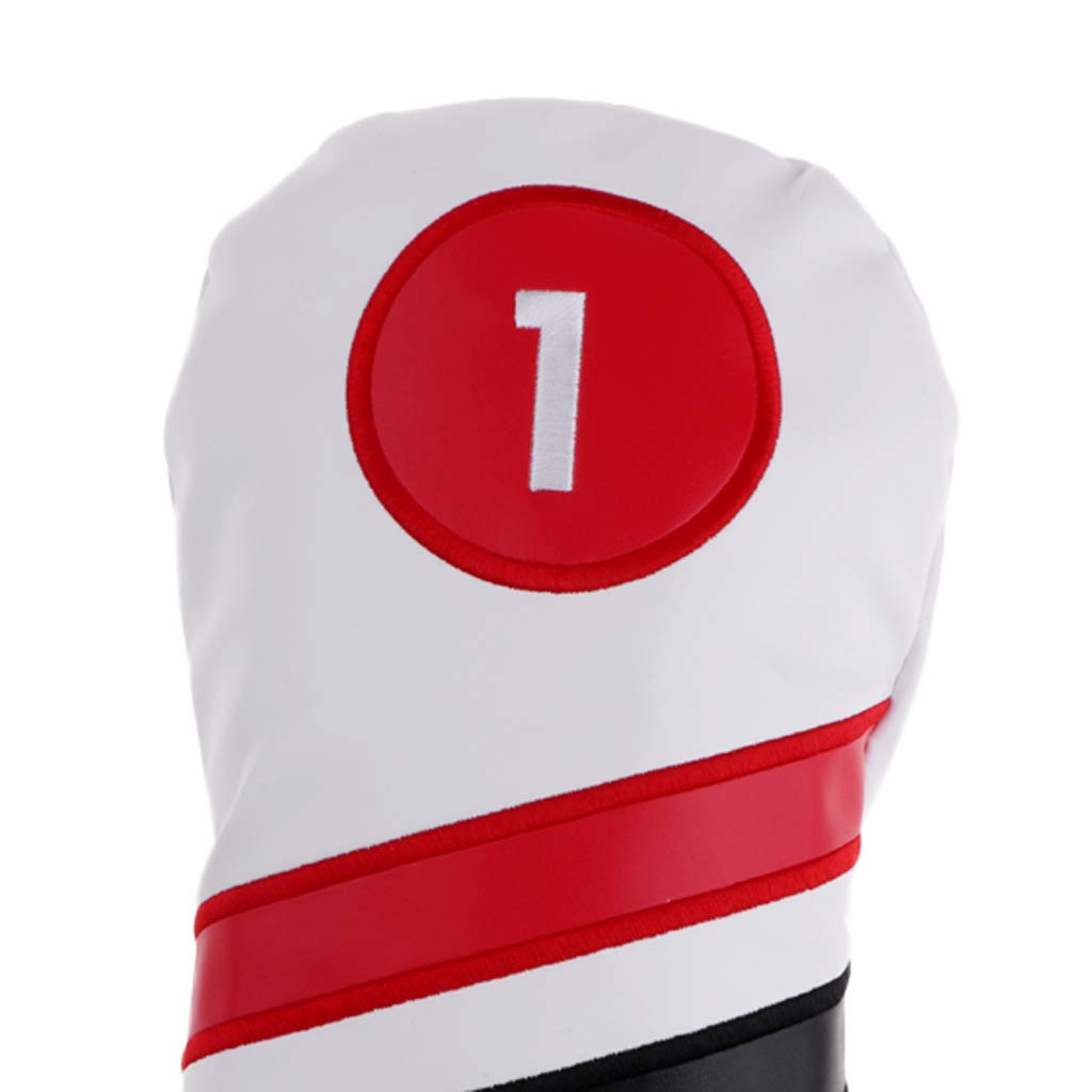 Fundas Impermeables para Cabeza de Golf PU Driver Madera Calle Blanca