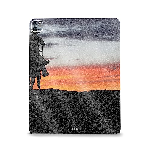 Image of MightySkins Carbon Fiber Skin Compatible with Apple iPad Pro 12.9 inch M2 6th Gen (2022) Full Wrap Kit - Lone Rider | Protective, Durable Textured Carbon Fiber Finish | Easy to Apply | Made in The USA