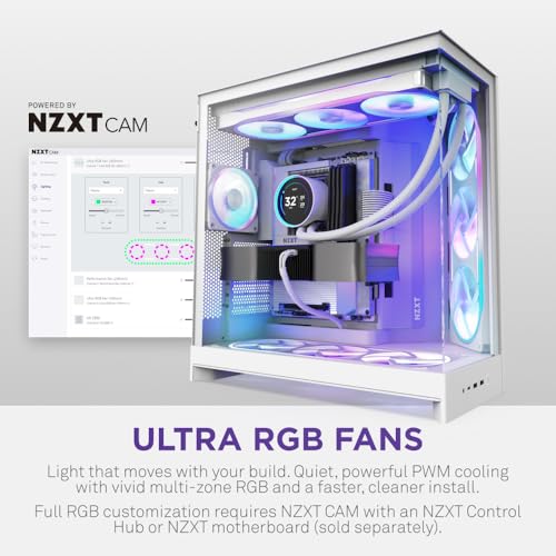 Image of NZXT F420U Ultra - 420mm Single-Frame Multi-Zone RGB Fan - White