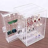  Organizador de maquillaje de plástico transparente para joyas, collares, pulseras, aretes, colgador de uñas, expositor de joyas, caja de almacenamiento