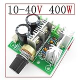 12v-40v 10a Pwm Dc Motor Speed Controller w/ Knob--high Efficiency, High Torque, Low Heat Generating with Reverse Polarity Protection, High Current Protection