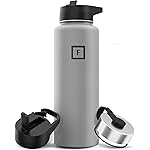 IRON FLASK Camping & Hiking Hydration Flask with Straw, Wide Mouth Insulated Stainless Steel Sports Water Bottle - 40 oz Graphite