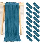 LOKUME 16 Pack 35 x 120 Inch Dark Teal Cheesecloth Table Runner 10Ft Gauze Rustic Table Runner Ch...