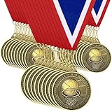 Kaxtde 30 Stück Basketball Metall Medaille Set, Medaillen für Kinder Junge Mädchen, Gewinner Medaillen für Vereine Geburtstag Party Zubehör