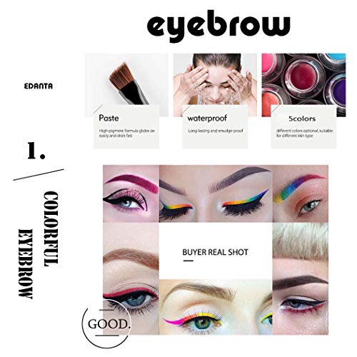 Kilshye Eyebrow Cream Smooth Eye Brow Colorful Eyebrows Pomade Gel Long Lasting Eyeliner Waterproof Eye Makeup Gift For Women And Girls Pack Of 1 (Black 3) #TOP6