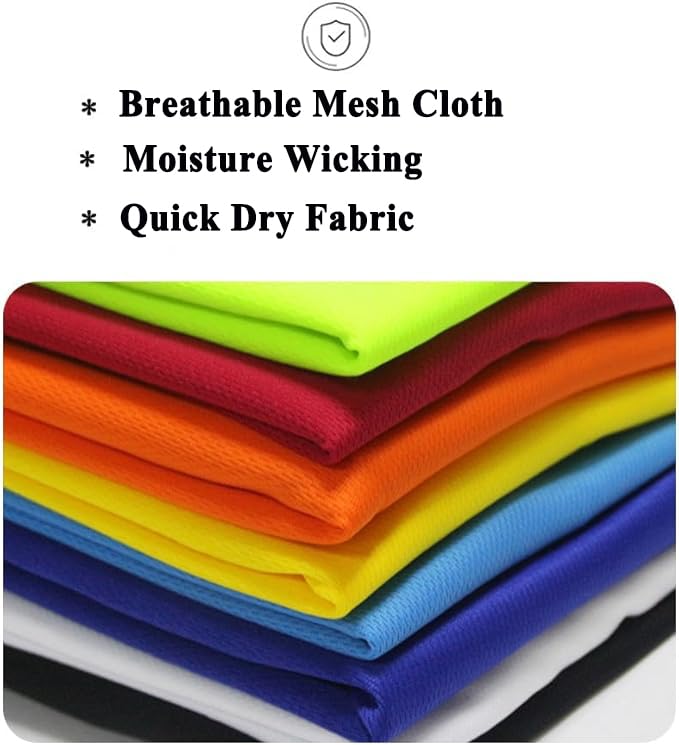 3-Pack Kids/Boys/Youth Mesh Athletic Quick Dry Shirts Youth Activewear Moisture Wicking Short Sleeve T-Shirts（Age 4-15Years）3