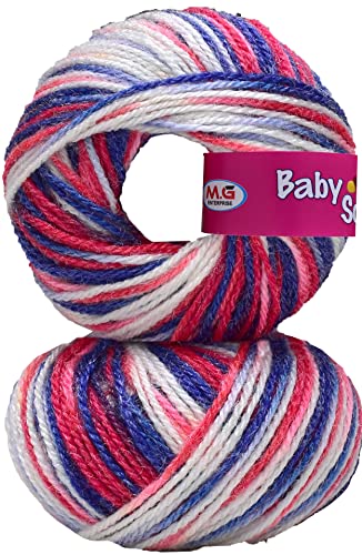 Image of 100% Acrylic Wool Red (14 pc) Baby Soft 4 ply Wool Ball Hand Knitting Wool /Art Craft Soft Fingering Crochet Hook Yarn, Needle Knitting Yarn Thread Dye CF