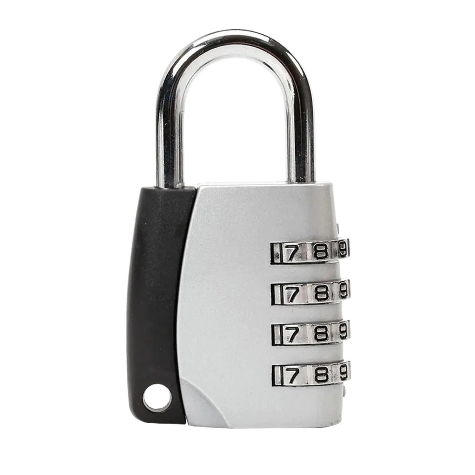Lock Luggage 4 Dial Digit Backpack Zipper Lock Dormitory Cabinet Lock Luggage Padlock Password Lock(Silver)