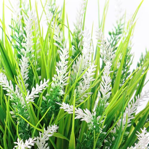 UXORSN Artificial Plants Outdoor 8 Bundles Fake Monkey Grass with Flowers UV Resistant Faux Lavender Plants Green Shrubs for Garden Patio Porch Verandah Window Hanging Planter Decoration - Cosy Home Interiors UXORSN Artificial Plants Outdoor 8 Bundles Fake Monkey Grass with Flowers UV Resistant Faux Lavender Plants Green Shrubs for Garden Patio Porch Verandah Window Hanging Planter Decoration - Image 5