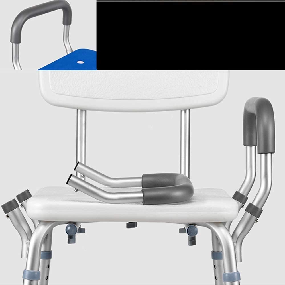 CHEWYNP Sillas De Ducha para Ancianos, Taburete De Ducha Ajustable En Altura Adultos Discapacitados para Médicos, Asientos De Ducha Pies Antideslizantes con Brazos Y Respaldo, Ayudas para