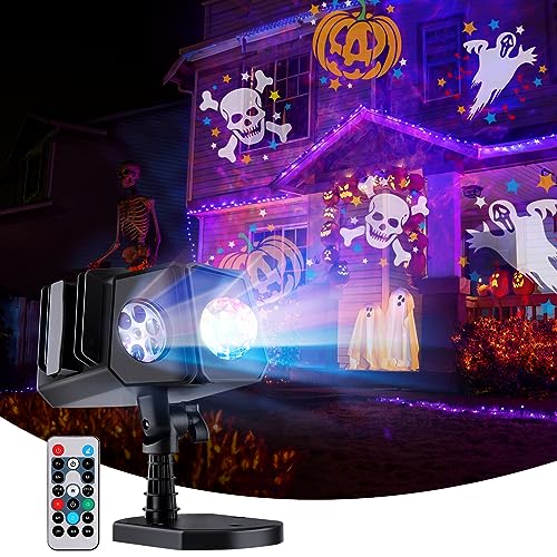 Minetom Halloween Christmas Projector Lights Outdoor 26 HD Effects (3D Ocean Wave + Patterns)...