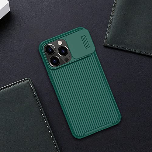 Image of iPhone 13 Pro Case with Camera Cover,Slim Fit Thin Polycarbonate Protective Shockproof Cover with Slide Camera Cover, Upgraded Case for Apple iPhone 13 Pro (Green)