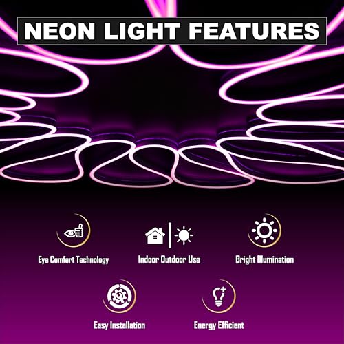 Image of Forus 5 Meter LED Neon Strip Light - Purple, Flexible Waterproof Rope Lights 16.4 Feet, Indoor Outdoor Diwali Decorative Cove Lighting, Restaurant Decorations, Home Decor, Festivals, 1 Yr Warranty