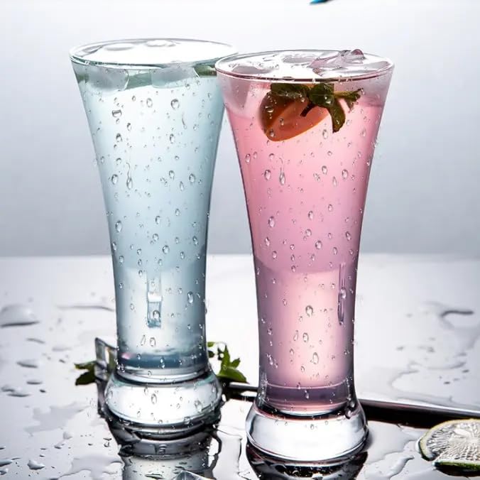 Image of Premium Crystal Water Glass Set of 6 - Highball Drinking Glasses Set for Home - Glass Set for Water Juice Shakes Mojito Cocktail Colddrinks (Pilsner Glass)