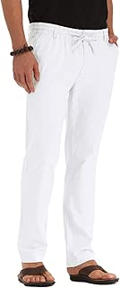 Men's Linen Cotton Drawstring Casual Summer Pants - coolthings.us