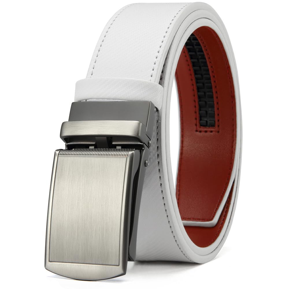 Belt Men Ratchet Belt Dress with 1 3 8 Genuine Leather Jeans Belt with Click Sliding Buckle Adjustable
