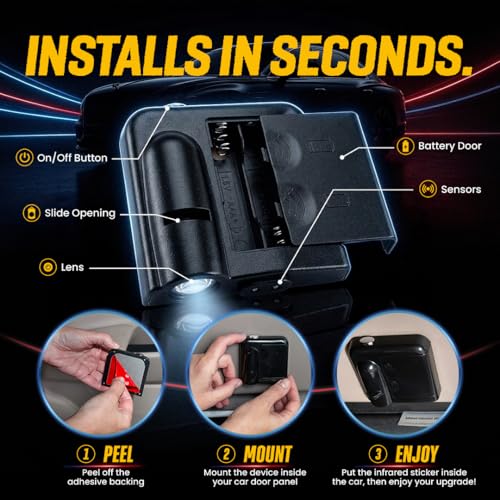 Image of LED Car Door Light - Officially Licensed NFL Wireless Projector - Show Your Team Pride - Battery Powered, Easy Install