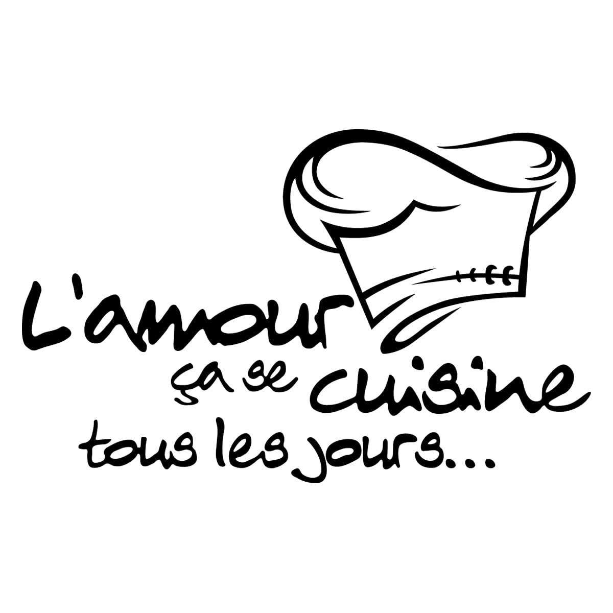 Ambiance Sticker Chef's Kitchen Wall Decor Tasty Vinyl Wall Decoration Stickers Self Adhesive Decal – H25 x L25 cm
