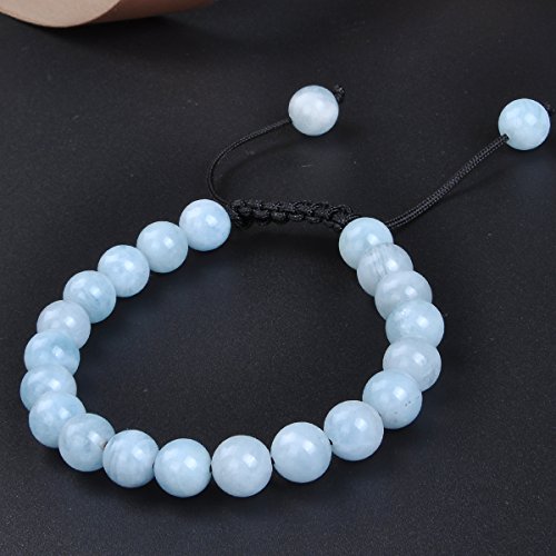 Image of Massive Beads Natural Healing Power Gemstone Crystal Beads Unisex Adjustable Macrame Bracelets 8mm