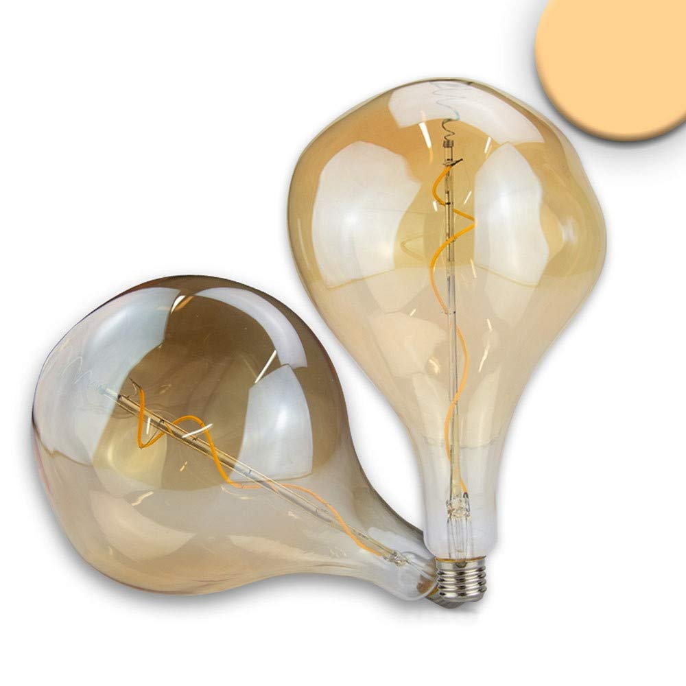 Filament décoratif LED Vintage Line 165, E27, 4 W, blanc ultra chaud, verre ambré, intensité variable.