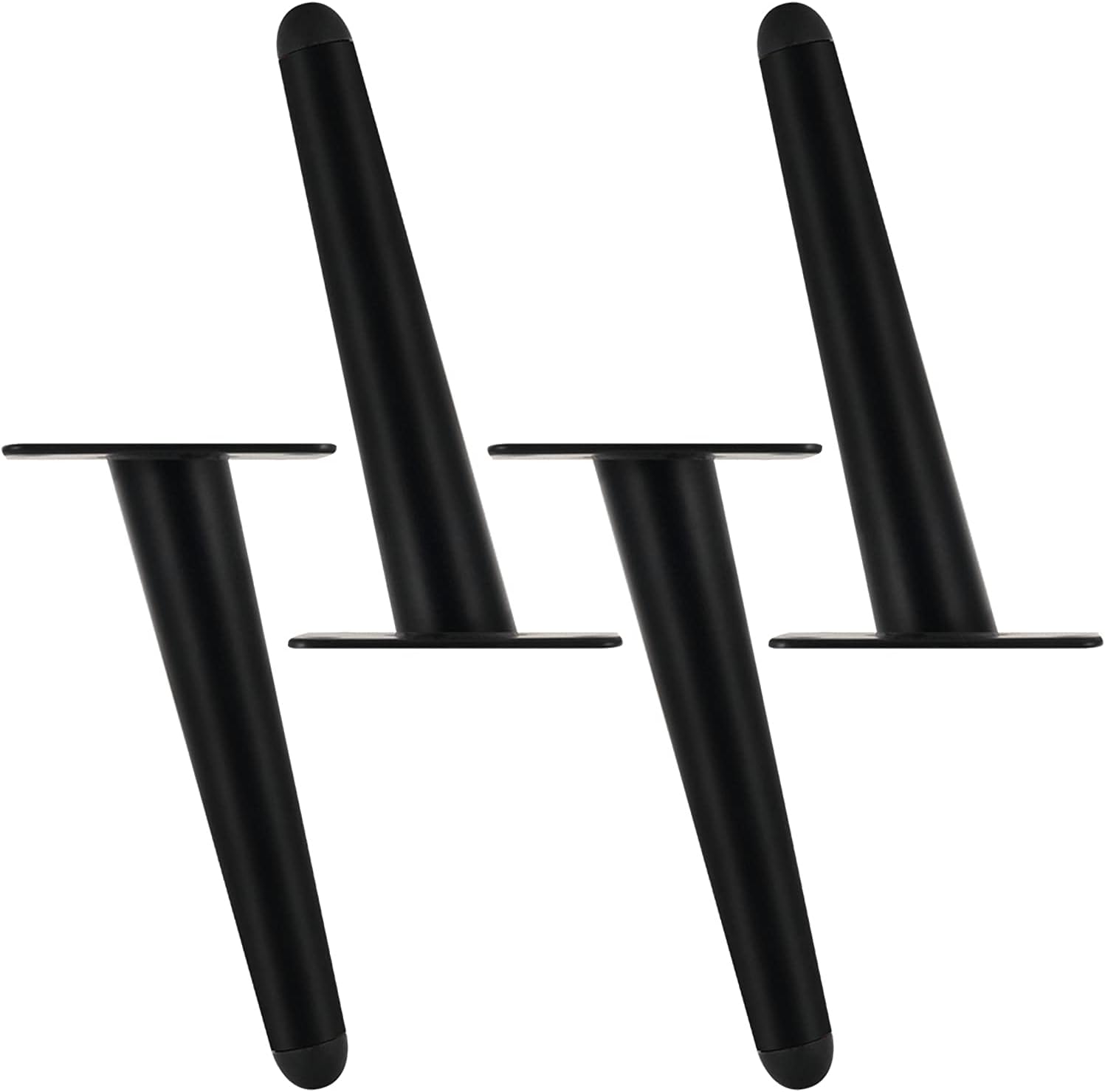 4 Pcs Furniture Legs, Metal Desk Legs, Inclined Sofa Legs Cabinet Legs, DIY Replacement Furniture Feet, Coffee Table Legs, Dining Table Legs, for Kitchen, Bathroom,Black-30cm/11.8in