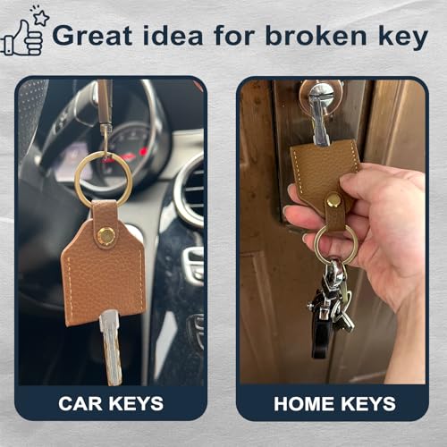 Image of Leather Key Sleeve, Broken Car Key Loop Replacement, Stylish Key Cover for Women Men