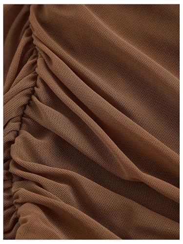 Verdusa Women's Sleeveless One Off Shoulder Asymmetrical Ruched Trendy Going Out Fitted Cropped Tops4