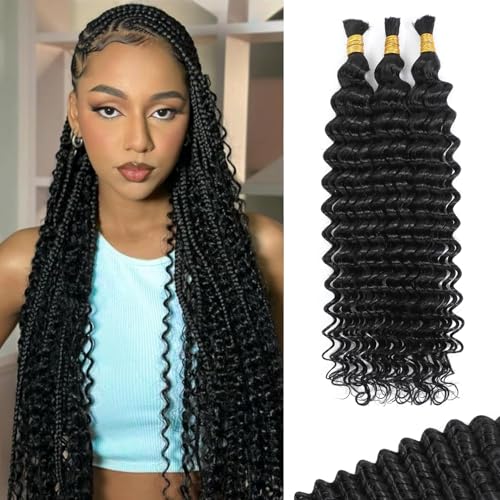Human Braiding Hair for Boho Braids Deep Wave Bulk Human