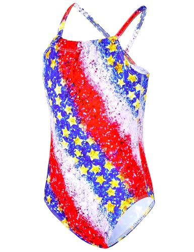 Image of TENVDA Girls Swimsuit Summer Beach Sport Halter Bathing Suits One Piece Swimwear for 2-12 Years Old Kids