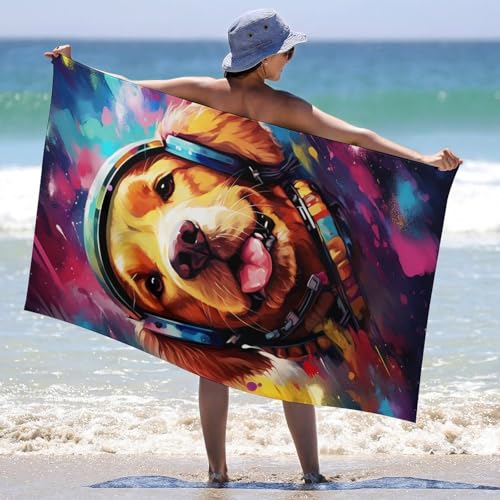 Serviette de plage anti-sable Space Dog 130x80 cm pour le sport