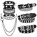 MSHHDK 7pcs Black Studded Belt Y2K Belt Goth Belts Punk PU Leather Belt Fashion Metal Waist Belts for Women Men Cosplay Rock