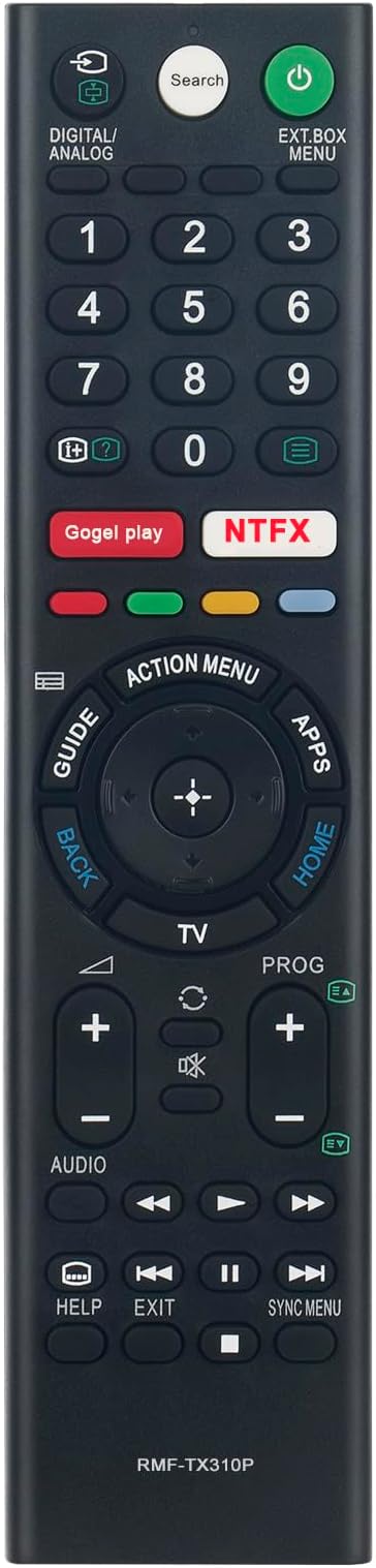 RMF-TX310P Replaced Remote Control Compatible with Sony TV with APP Key Buttons GOOGOLE-Play Netflix KD-75X8000G KD-65X8000G KD-55X8000G KD-49X8000G KD-43X8000G KD-65X8077G