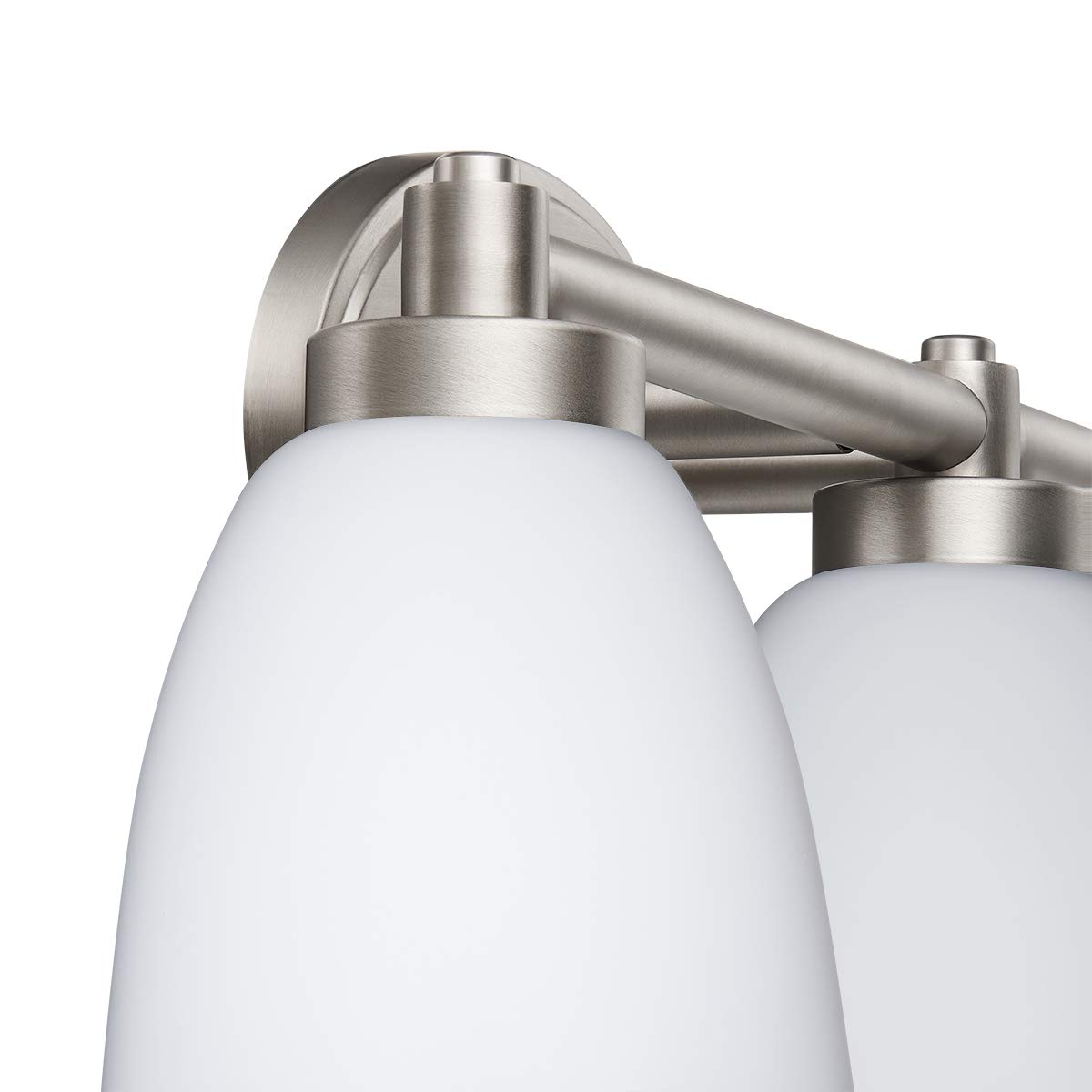 Spiglamm Brushed Nickel 3-Light Bathroom Vanity Light – Modern Wall Sconce With Clear Glass Shades, E26 Base