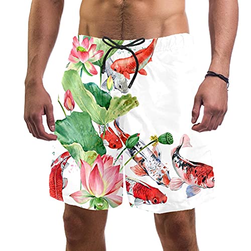 Short de bain pour homme avec doublure maille anti-frottement motif multicolore L