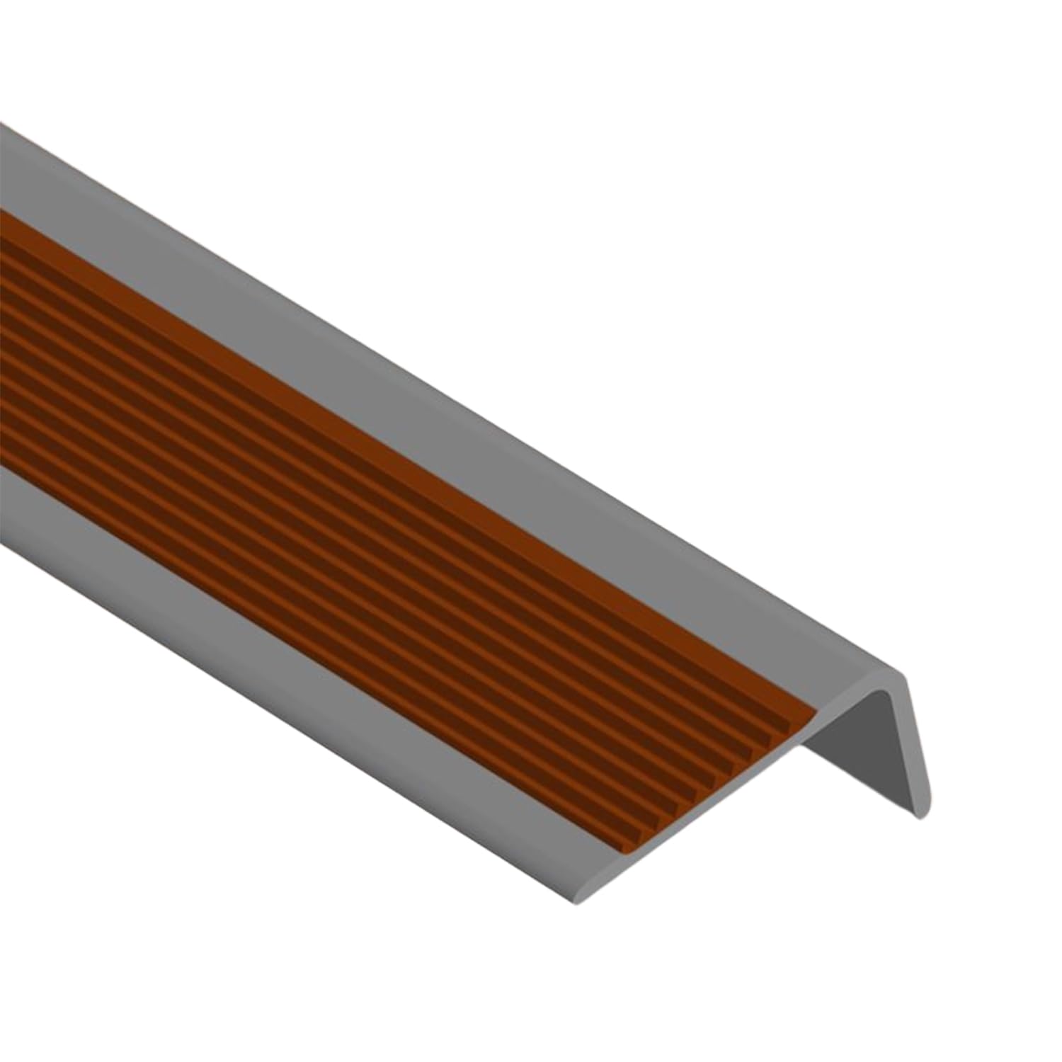 FOELANNE Self Adhesive Rubber Angle Edging, Stair -Slip Nosing Adhesive Edge PVC Treads Wear Multicolor 2-5m(Brown,300cm)